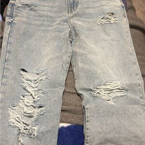 Refuge Light Blue Distressed wide high rise Jeans